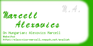 marcell alexovics business card